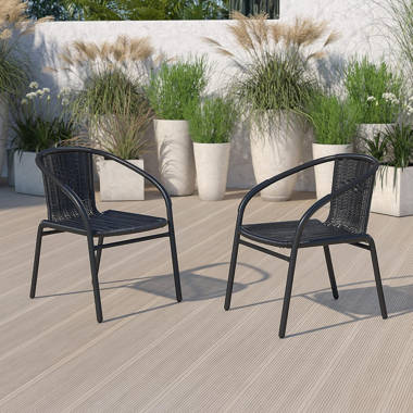 Three Posts Justin Rattan Indoor Outdoor Restaurant Stack Chair